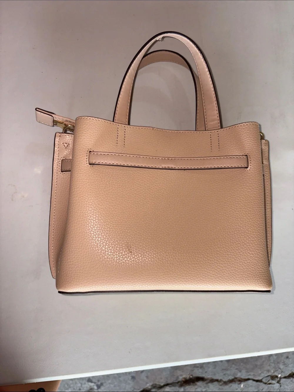 Michael Kors Nude tan Pebbled Leather Satchel with Gold Hardware